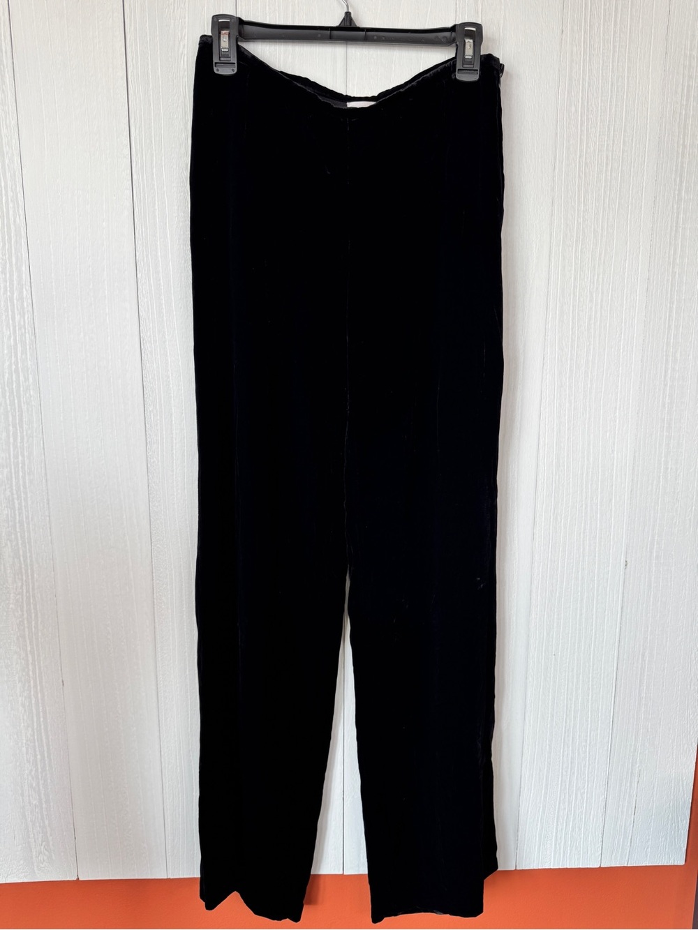 Armani Collezioni Black Velvet Pants Women’s Trousers